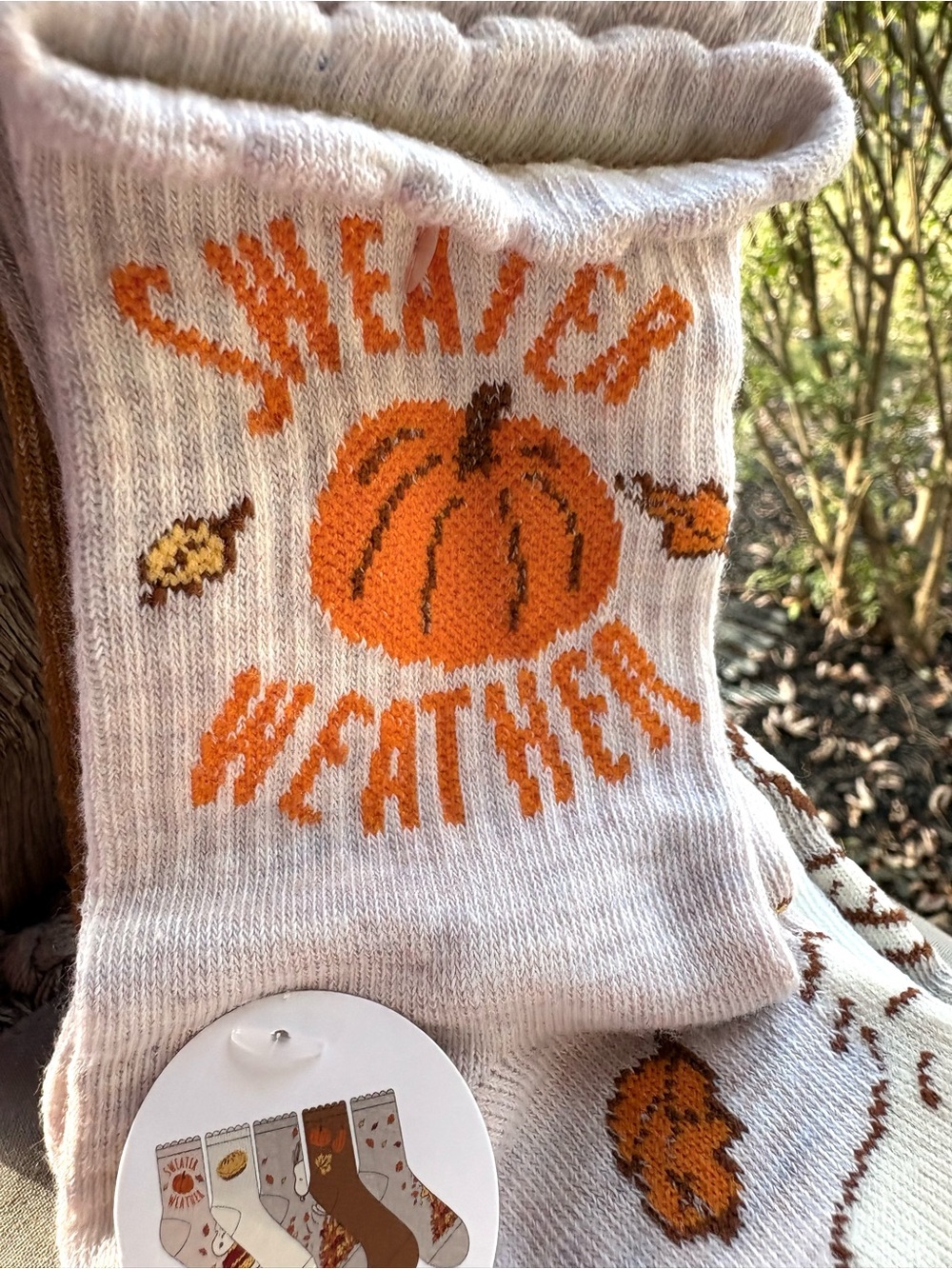 Peanuts Snoopy Mid-Crew Bundle of 5 Pairs of Fall Themed Graphic Design Socks - Picture 2 of 11